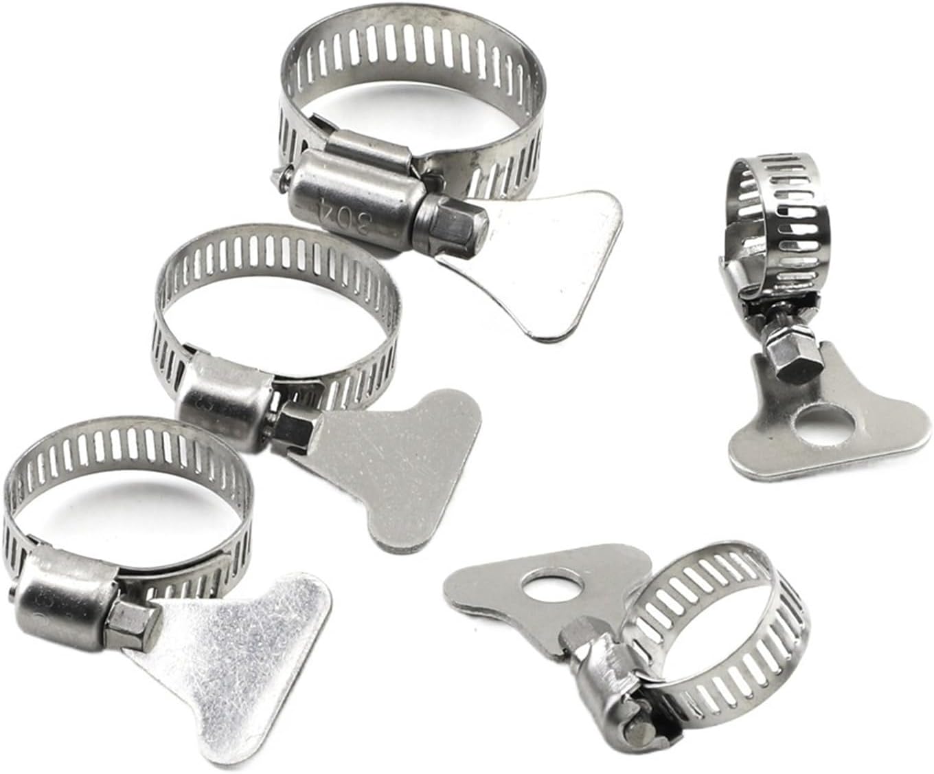 10pcs Worm Gear Hose Clamp 6-95mm Adjustable Key Clamp Hose Clip Stainless Steel for Water Pipe Automotive for Water and Gas Pipes(19-29mm 10pcs)