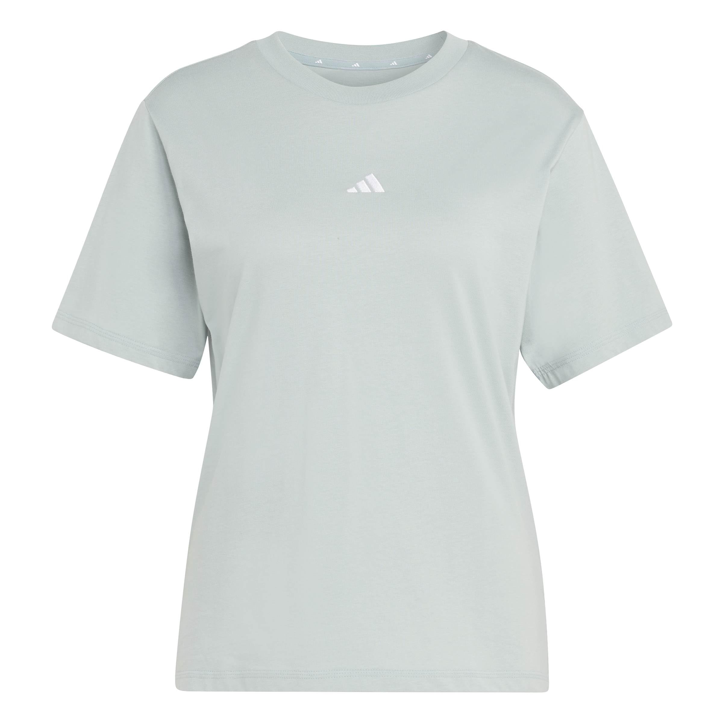 adidas Women's Essentials Small Logo Cotton T-Shirt, Wonder Sage/White, XS