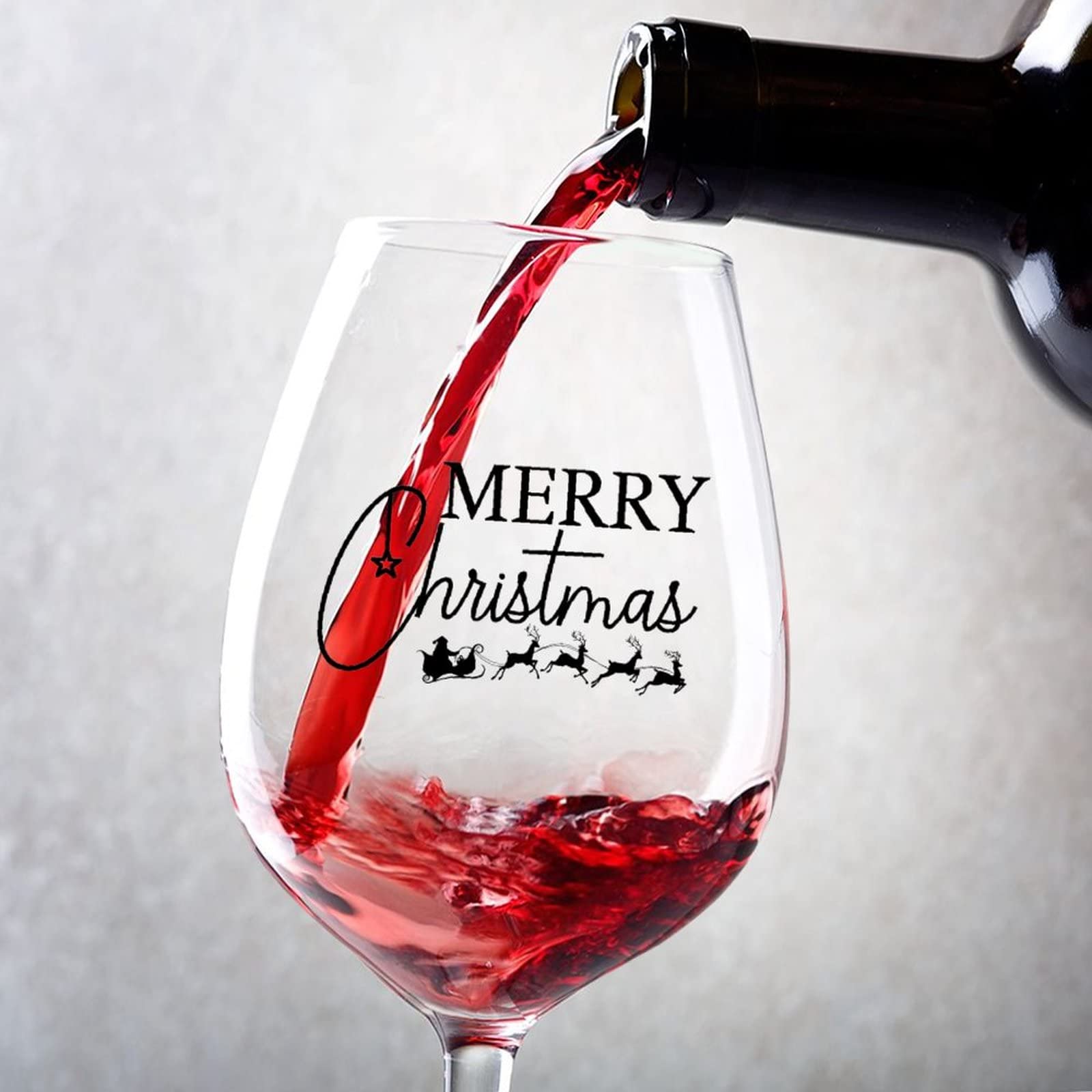 Verres à vin Merry Christmas grand format au design unique et raffiné