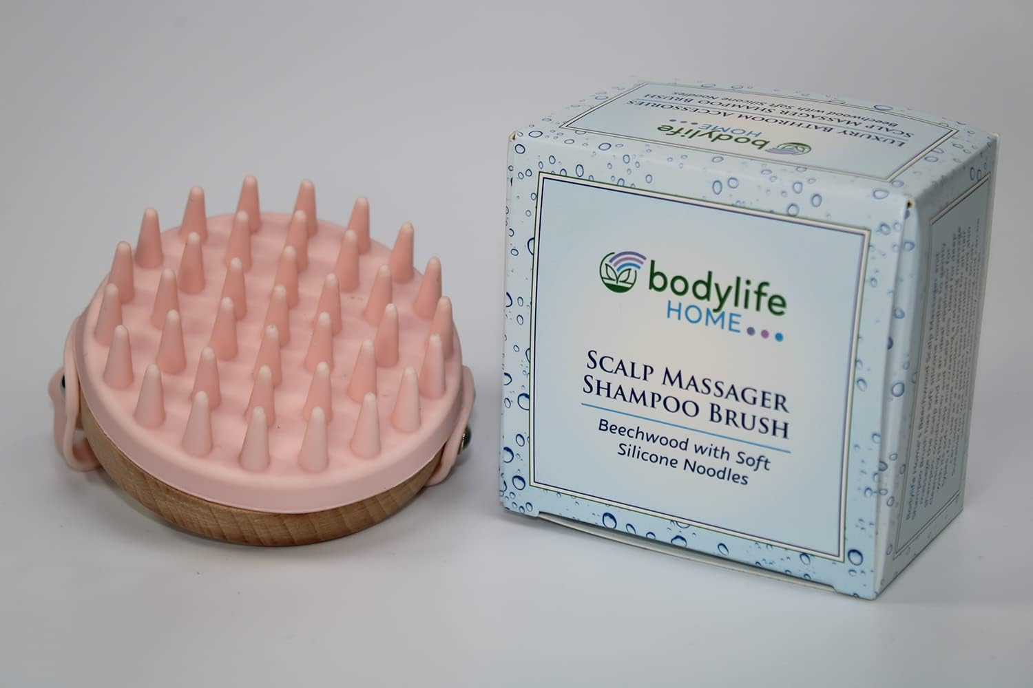 Bodylife Home Scalp Massager Shampoo Brush Soft Silicone Bristles For Hair & Scalp Care Pink, Pink,brown - Image 4