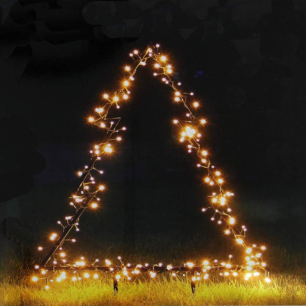 Gartenpirat Weihnachtsdeko Tanne Mit LED-Beleuchtung, 75 X 53 Cm, 150 LED Warmweiß, Timer, Erdspieß