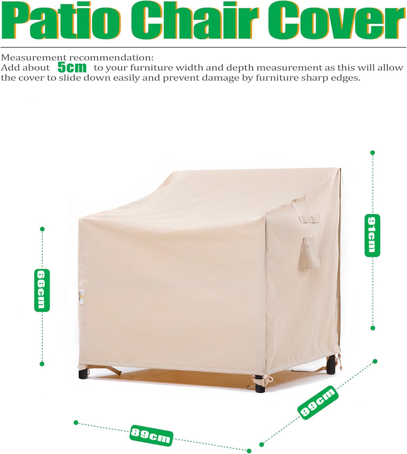 F&J Outdoors Garden Chair Covers Waterproof 89x99x66/91cm Patio Lounge Chair Rocking Adirondack Chair Cover Outdoor Furniture Covers Rattan Sofa Covers - Image 2