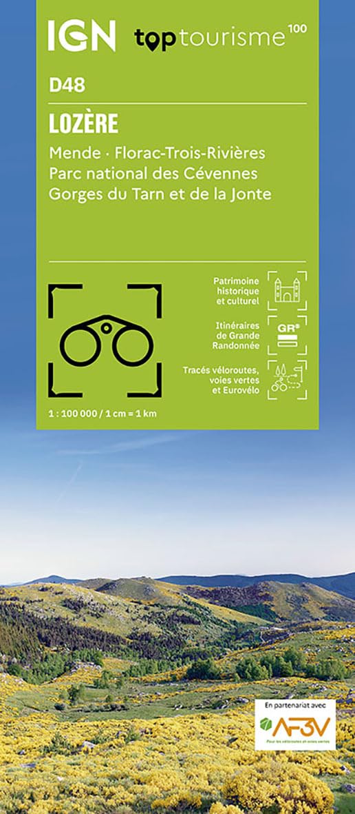 Lozère - Mende Florac-Trois-Rivières PN Cévennes (D48): 1:100000 (TOP 100)