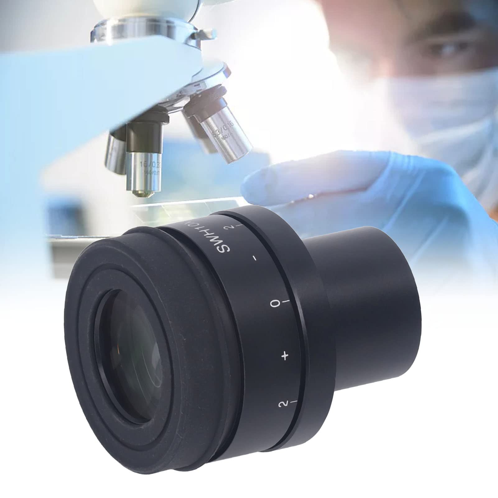 Aramox Okular Mikroskopu, Szerokokątny Okular Mikroskopu 10X, Optyczny 30 Mm ze Stopu Aluminium z Wyraźnym Obrazem Wysoka przepuszczalność dla Użytkowników Stereoskopowego