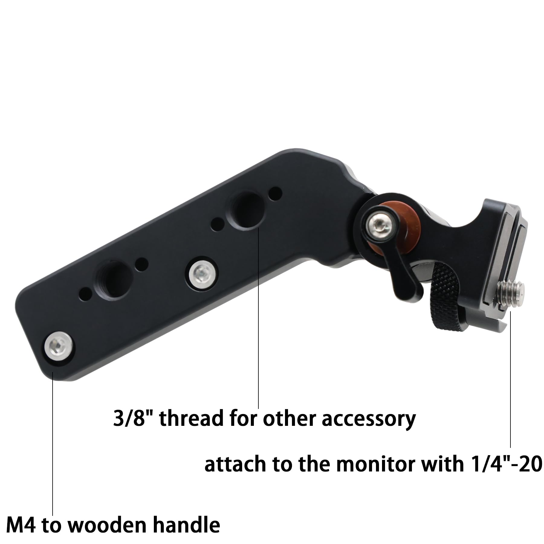 HangTon Monitor Bracket Mounting for SmallHD Vaxis Monitor on Tilta Nucleus-M Focus Motor, 1/4 3/8 M4 Screw Thread - Image 3