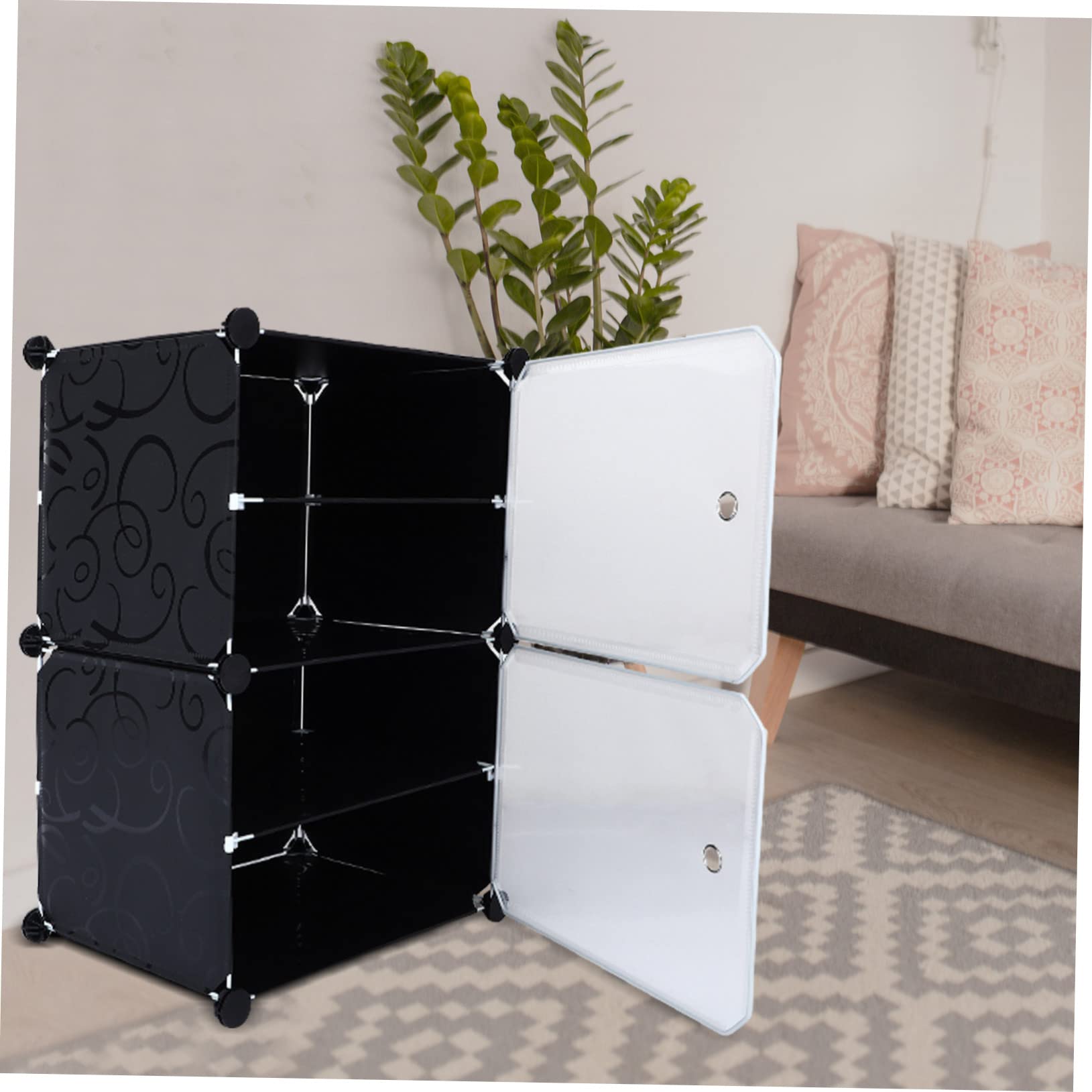 STOBAZA Gardez Votre Maison Bien Rangée Étagère À Chaussures Multicouche pour Porte De Maison Support À Chaussures pour Salon Noir Facile À Assembler