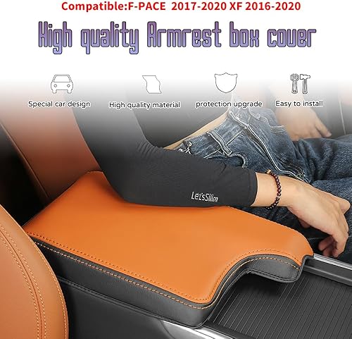 Miniatura 8 de Accesorios interiores personalizados para E-PACE EPACE 2018 2019 2020 2021 2022 2023 piel sintética para consola central reposabrazos cubierta de