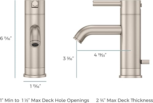 Miniatura 6 de Pfister LG42NK00 Contempra Grifo de baño de un solo control en níquel cepillado