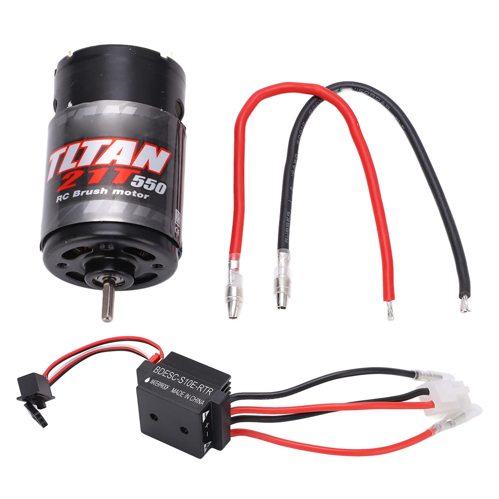 Gebürsteter Motor, 550 RC -Auto gebürsteter Motor mit Wasserdichtem 320A Two Way Brushed ESC für RC Rock Crawler Car(21T)