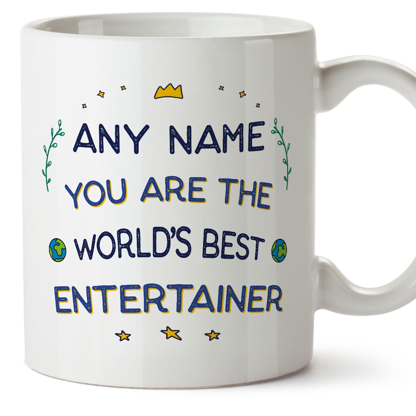 MUGFFINS Personalised Mug for Entertainer - in English - World's Best - Funny Custom Gift for Colleagues - Ceramic 11oz Mug