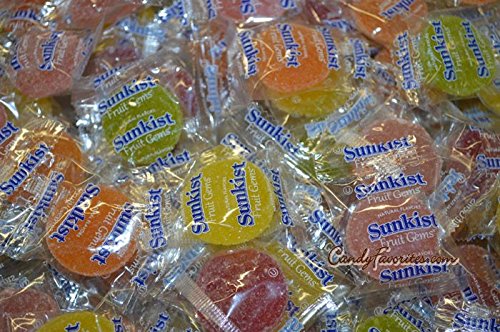 Sunkist ( 2 PACK ) Natural Flavors Fruit Gems Soft Candy Made With 5 Fruit Juices 2lb Each