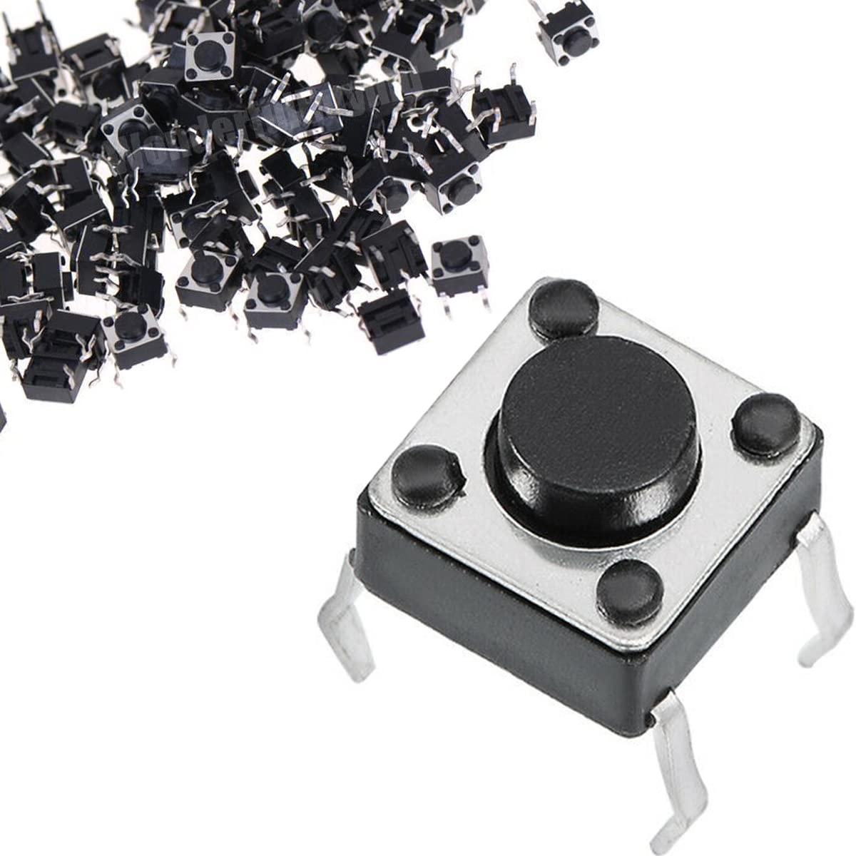 200 stuks Tact Button Schakelaars 6 x 6 x 5 mm PCB Momentary Tactile Tact Drukknop Schakelaar SPST Miniatuur/Mini/Micro/Small PCB (2 pins