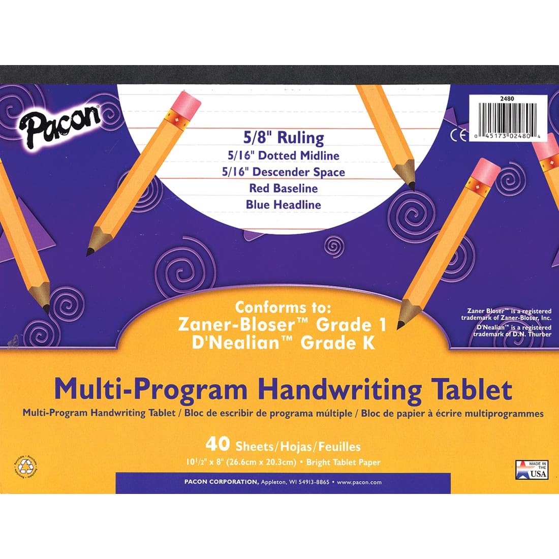 Pacon - Tablet per scrittura a mano multi-programma