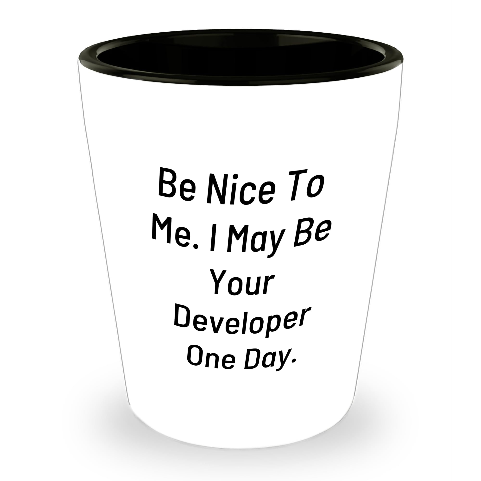 Funny Developer Gifts for Christmas - 'Be Nice To Me, I May Be Your Developer One Day' Shot Glass