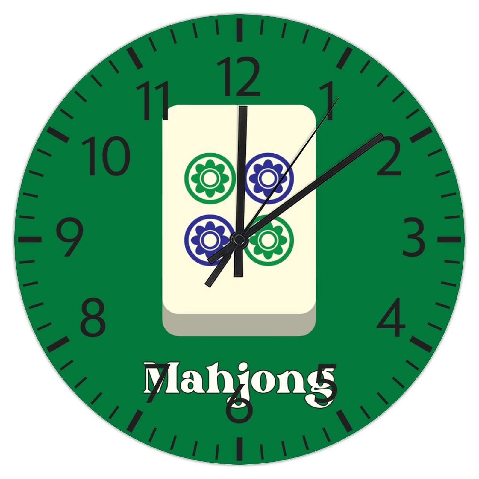 Horloge murale en PVC Mahjong sans bruit pour un sommeil sans tic-tac