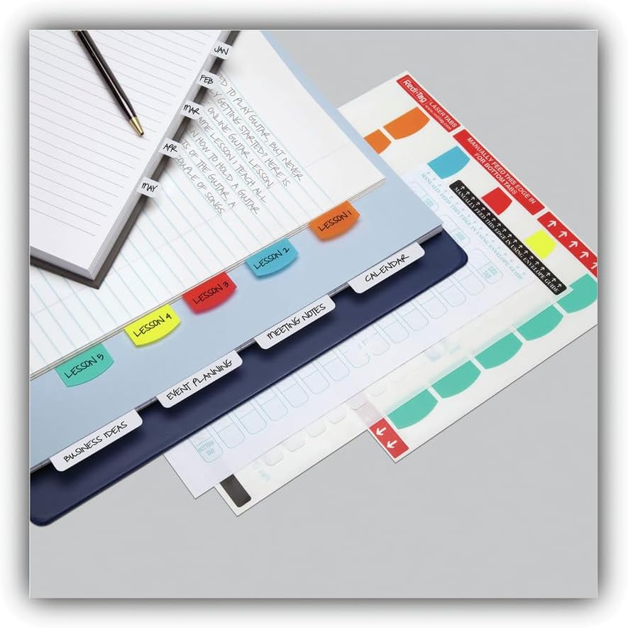 Redi-Tag 33117 Laser Printable Index Tabs 1 1/8 Inch White 100/Pack