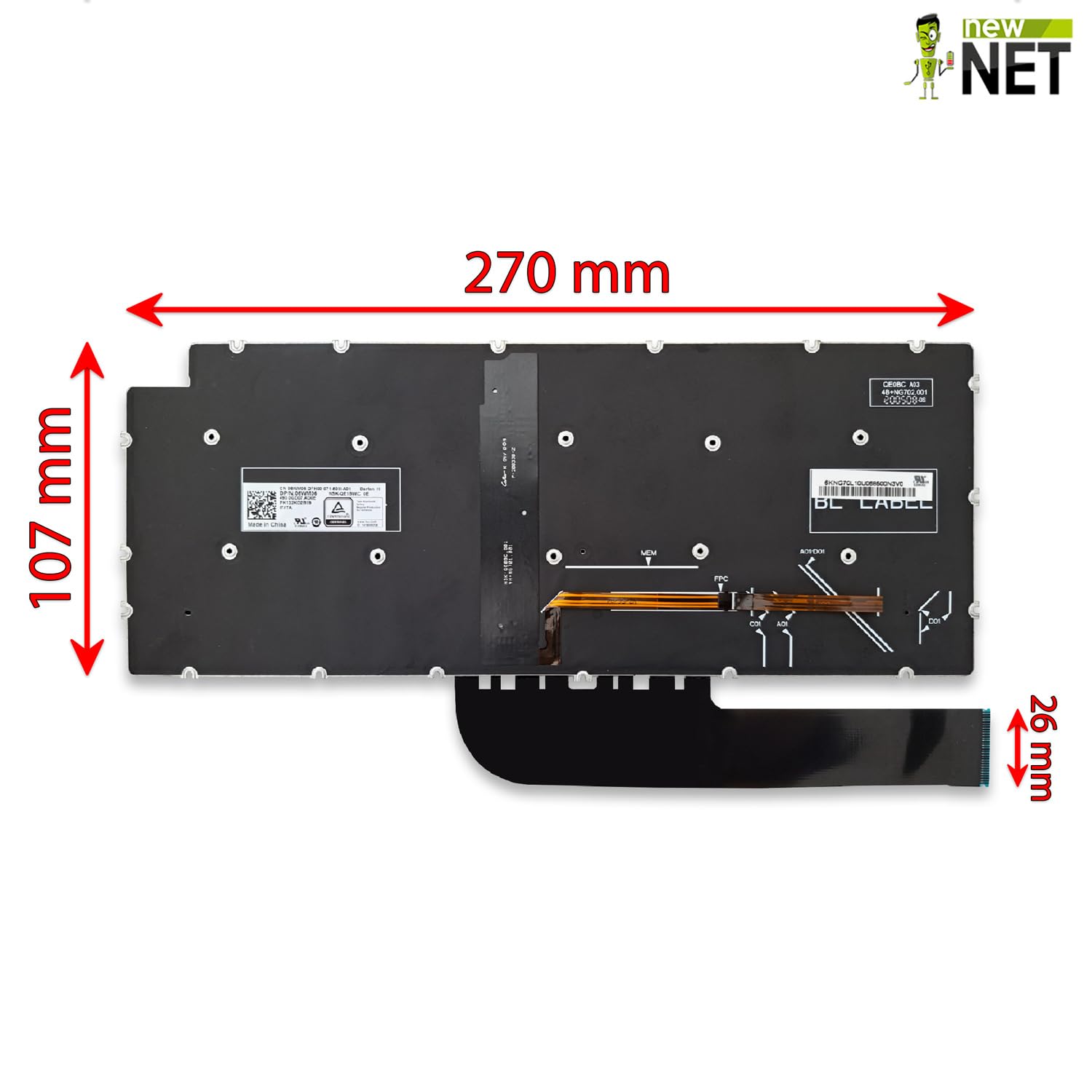 Tastiera compatibile con Notebook Dell Vostro 5301 5390 5391 5401 5402 5490 Retroilluminata Layout ITA Argento