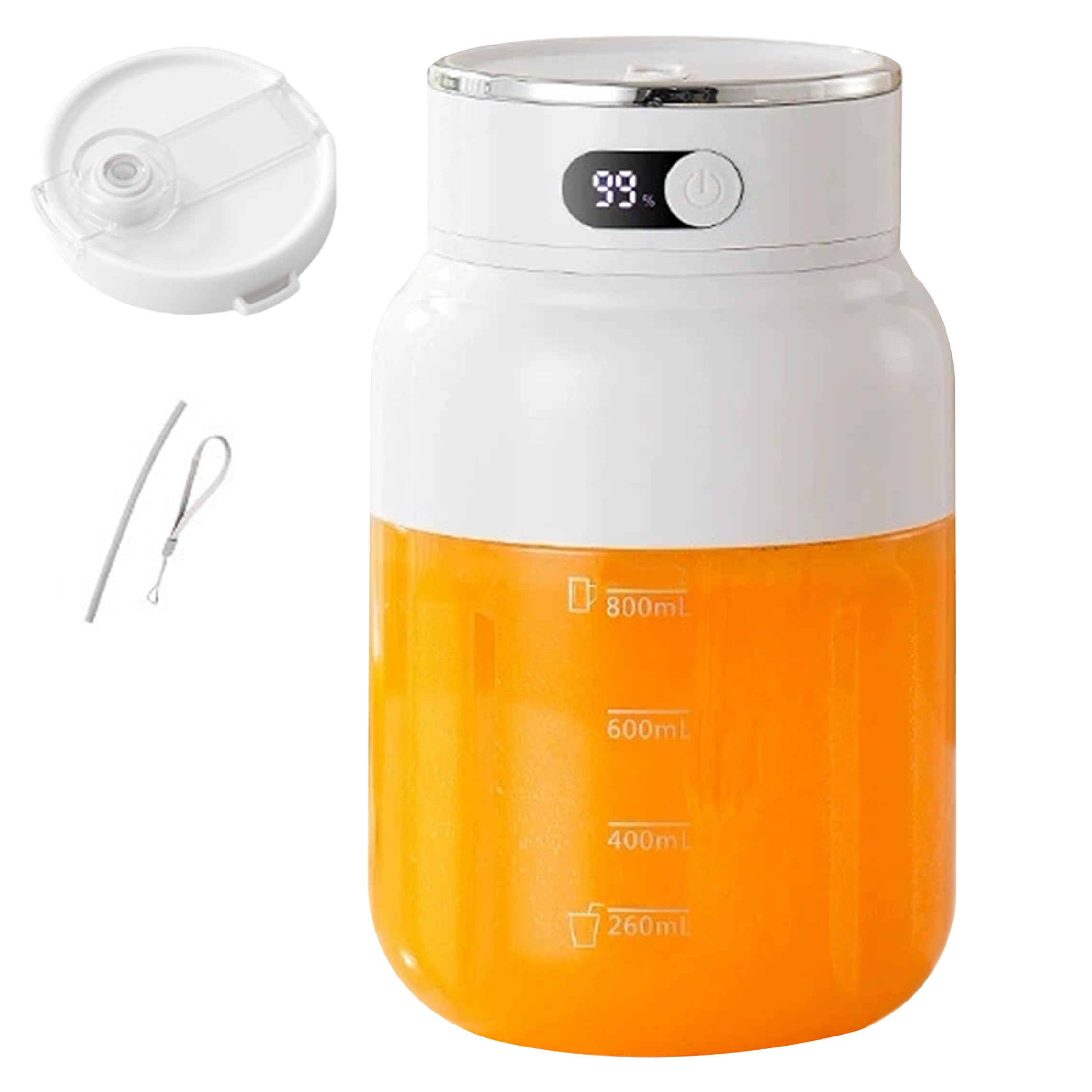 Goutdori Portable Juicer 1200ml Personal Blender 38 Stainless Steel Blades Digital Display Portable Blender with Dual Lids