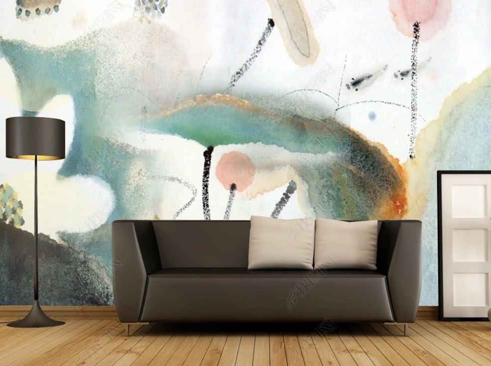 Papier peint intissé lotus poisson grand format pour salon et chambre
