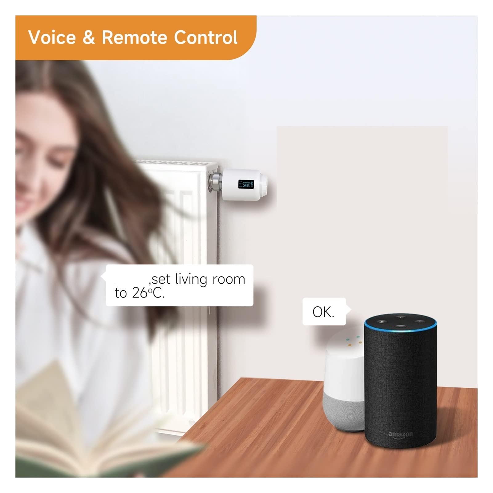Termostato inteligente de radiador con WiFi, ahorra costos de calefacción con el controlador de temperatura termostático inteligente de válvula de radiador