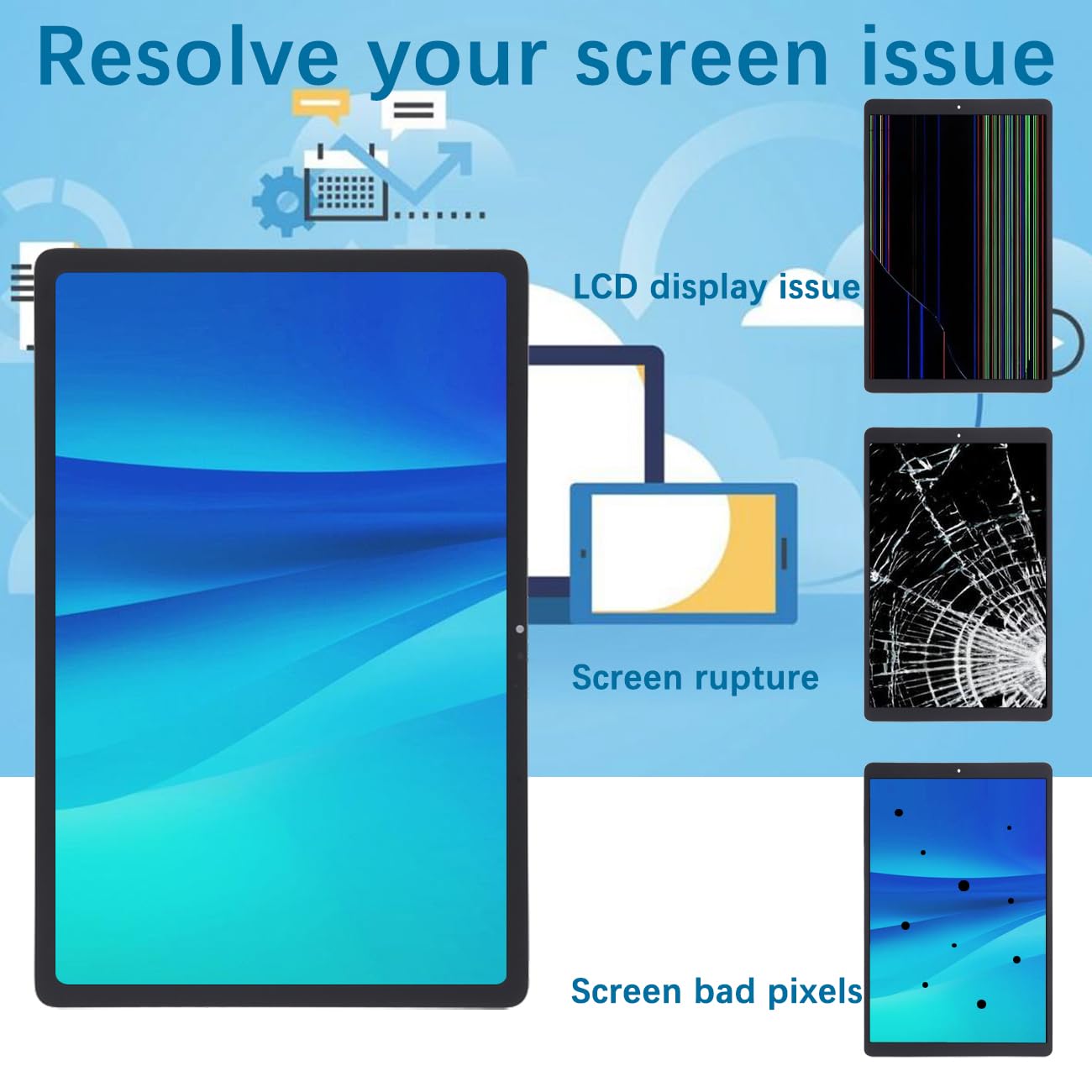 Schermo LCD di ricambio per Lenovo Tab M11 TB330FU (nero, 11 pollici)