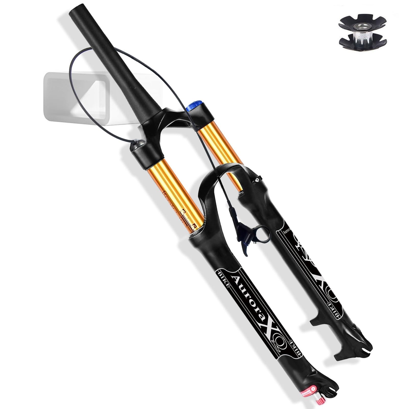 XGSUZNE AuroraXQ 120mm Travel 26 27.5 29 Inch Mountain Bike Fork, Straight/Tapered Rebound Adjust Magnesium Alloy Bicycle Front Forks for MTB