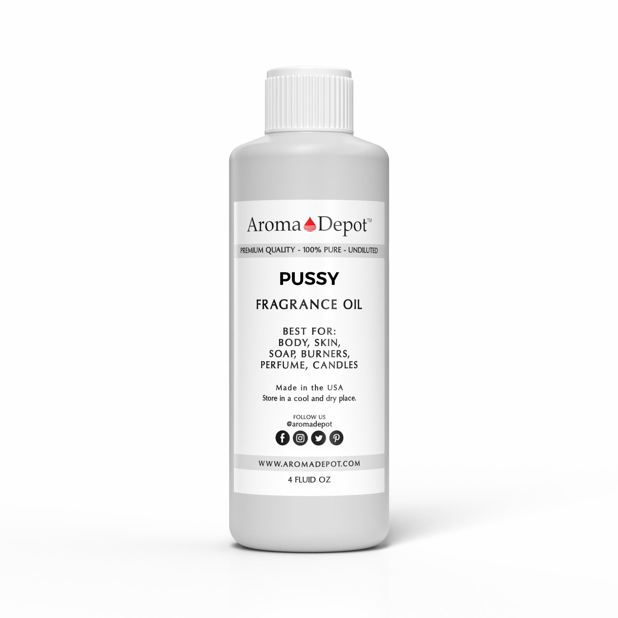 Aroma Depot Pussy Cat Clear Perfume/Body Oil (7 Sizes) Our Interpretation, Premium Quality Uncut Fragrance Oil Floral scent (4 Ounce Plastic Bottle (120ml))