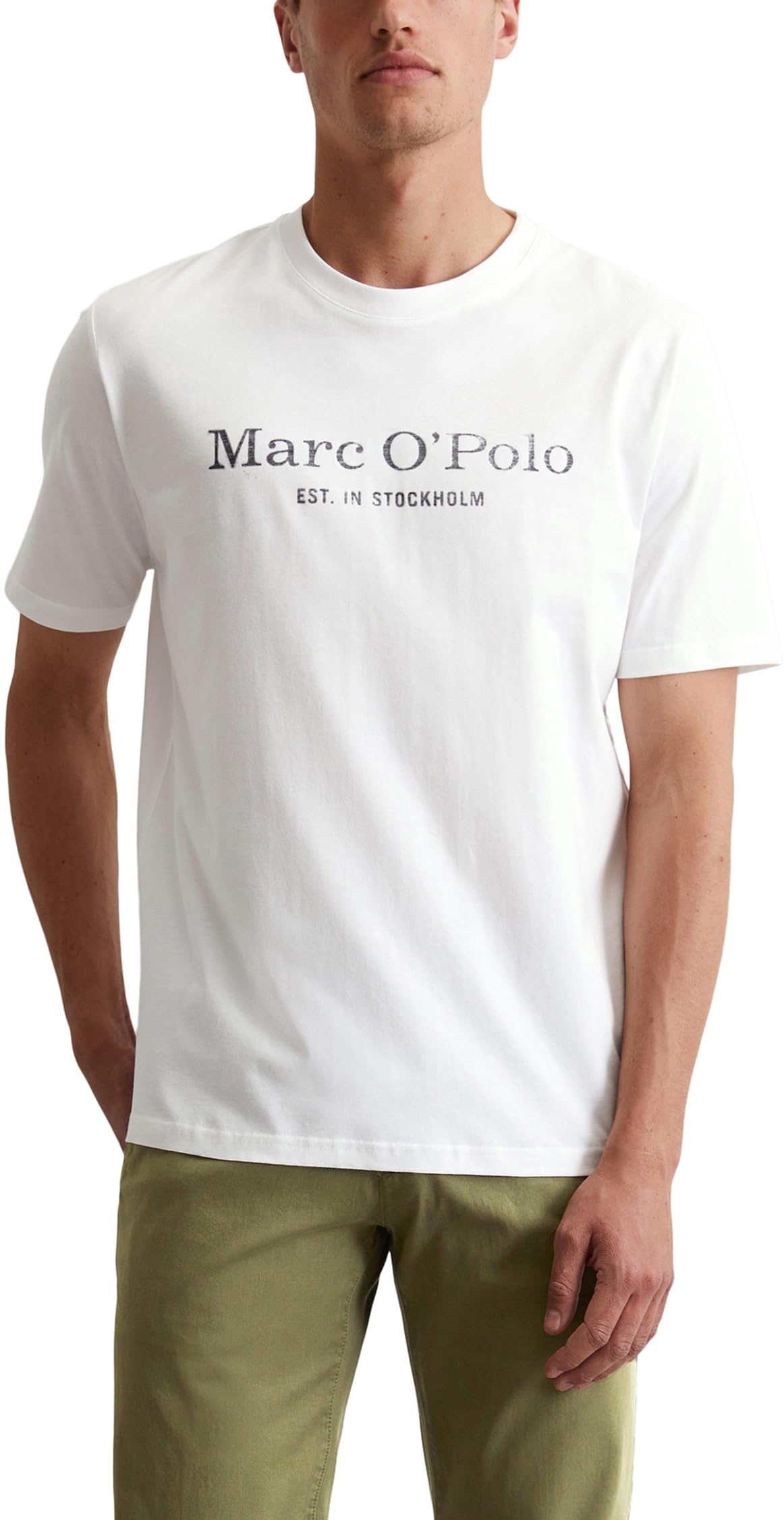 Marc OߴPolo Herren T-Shirt aus Bio-Baumwolle mit Rundhalsausschnitt, Weiß (White), 3XL