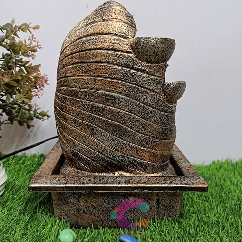 Image of Decorative Water Fountain for Home Decor, Office, Indoor & Outdoor, Garden, Puja Room, Vaastu, Reception, Spa, Gifting. (Golden Ganesha UR-047)