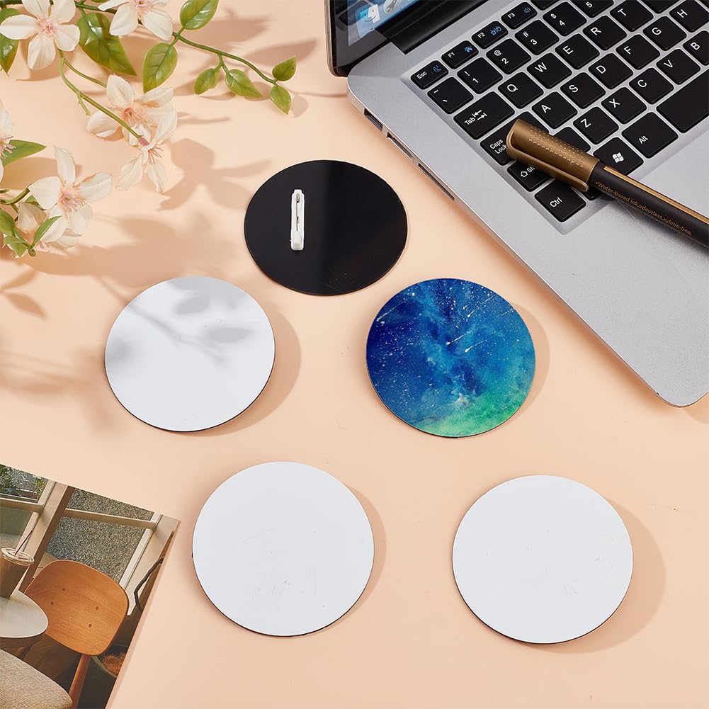 OLYCRAFT 20pcs Bouton Sublimation Vierge avec Épingles 75mm Bouton Rond Vierge Blanc Badge Personnalisé avec Épingle Projets de Bricolage Étiquettes Nominatives Vierges Bricolage
