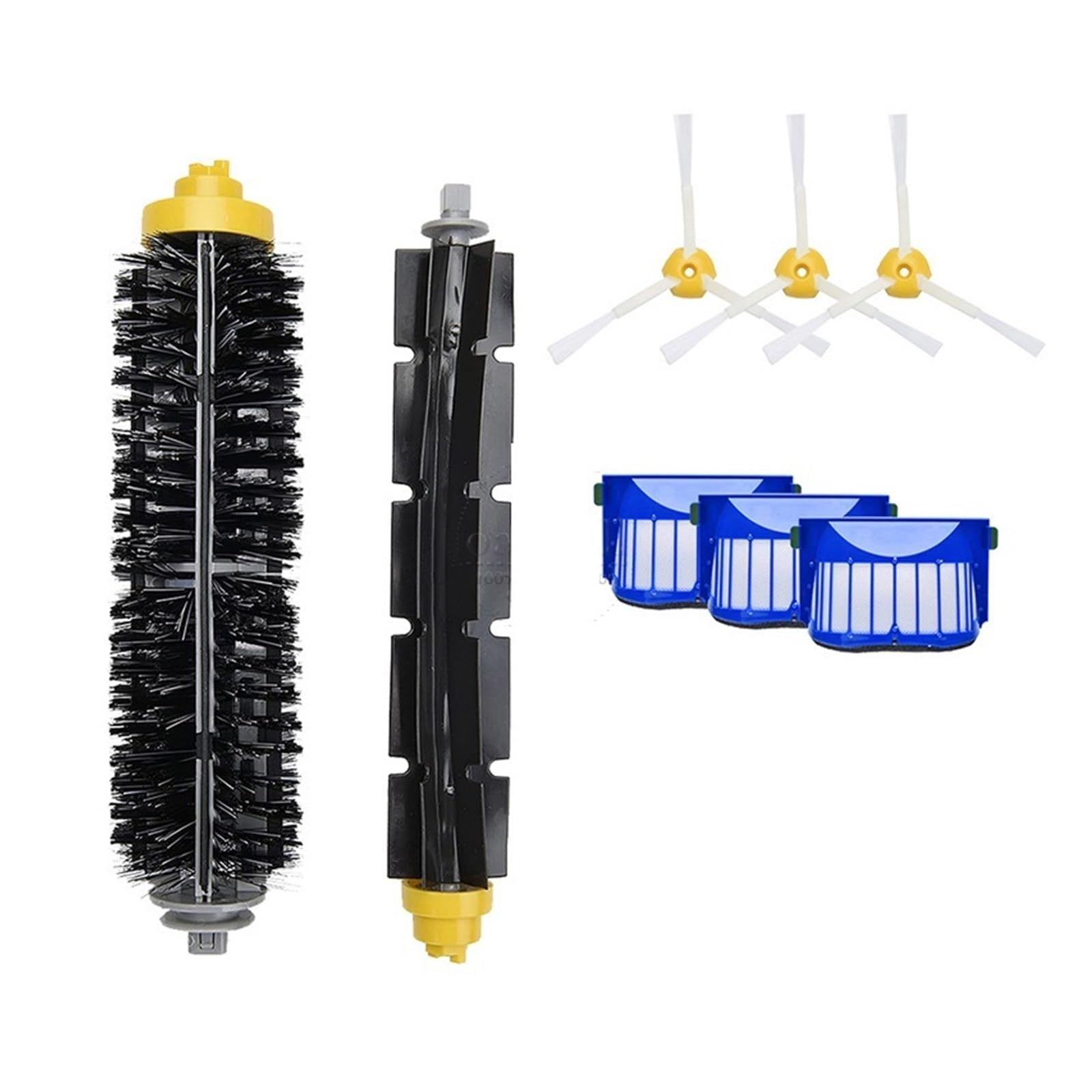 Accesorios for aspiradoras, repuestos, compatibles con Roomba, Serie 675, 650, 690, 600, Kit de Repuesto for Limpiador, Cepillo Lateral de cerdas, Filtro HEPA(SET3)