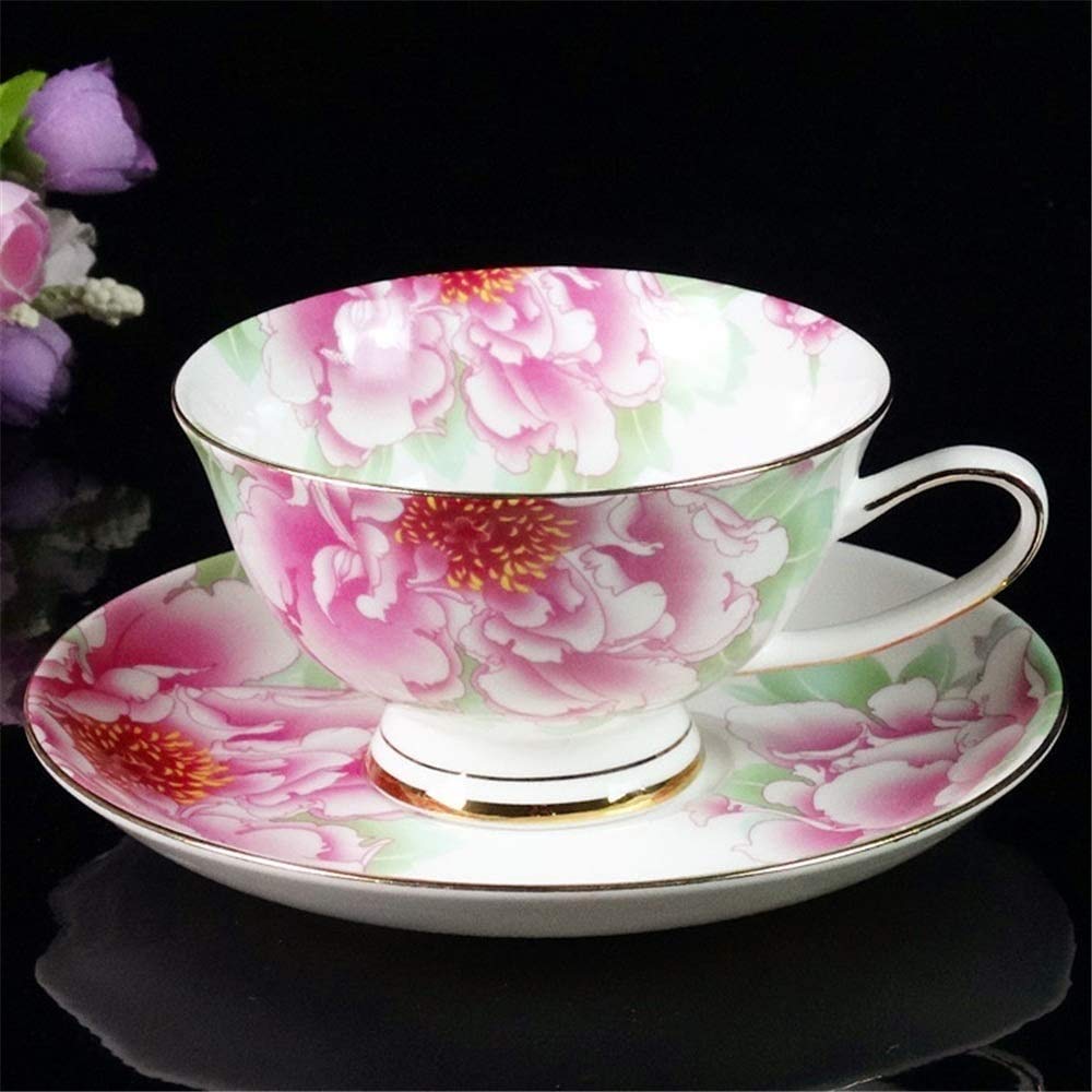 Tazze Cappuccino con piattini, Grandi Tazze Espresso, Tazze di caffè in Porcellana e piattini per Americano, Latte, Cafe Mocha e tè, Tazza di caffè in Porcellana (Color : A)