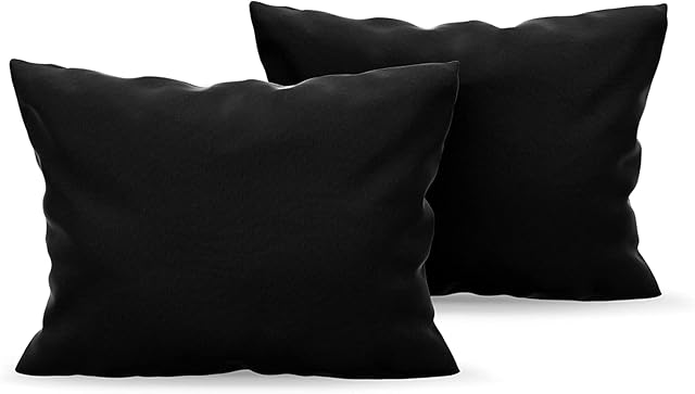 Dreamzie Poszewka na poduszkę 60 x 60 Zestaw 2 sztuk z mikrofibry z certyfikatem Oeko-Tex, miękka i szczotkowana poszewka na poduszkę, w dotyku skóra brzoskwiniowa - czarna