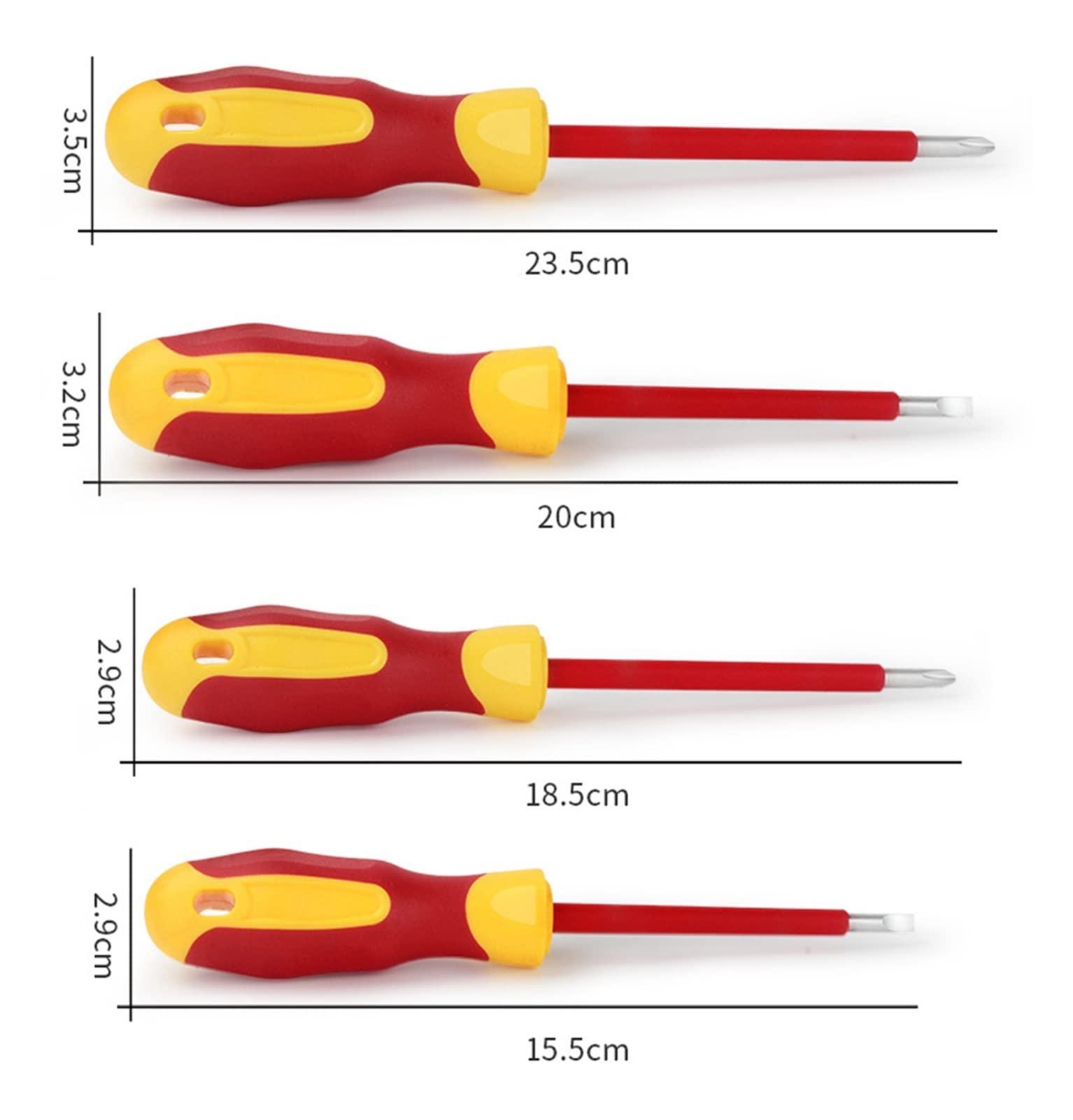 8pcs. Set di cacciavite Isolante Elettricista con Testa a Punta Magnetica Doppia estremità Phillips Bit Set Adatto for Gli Strumenti for elettricisti