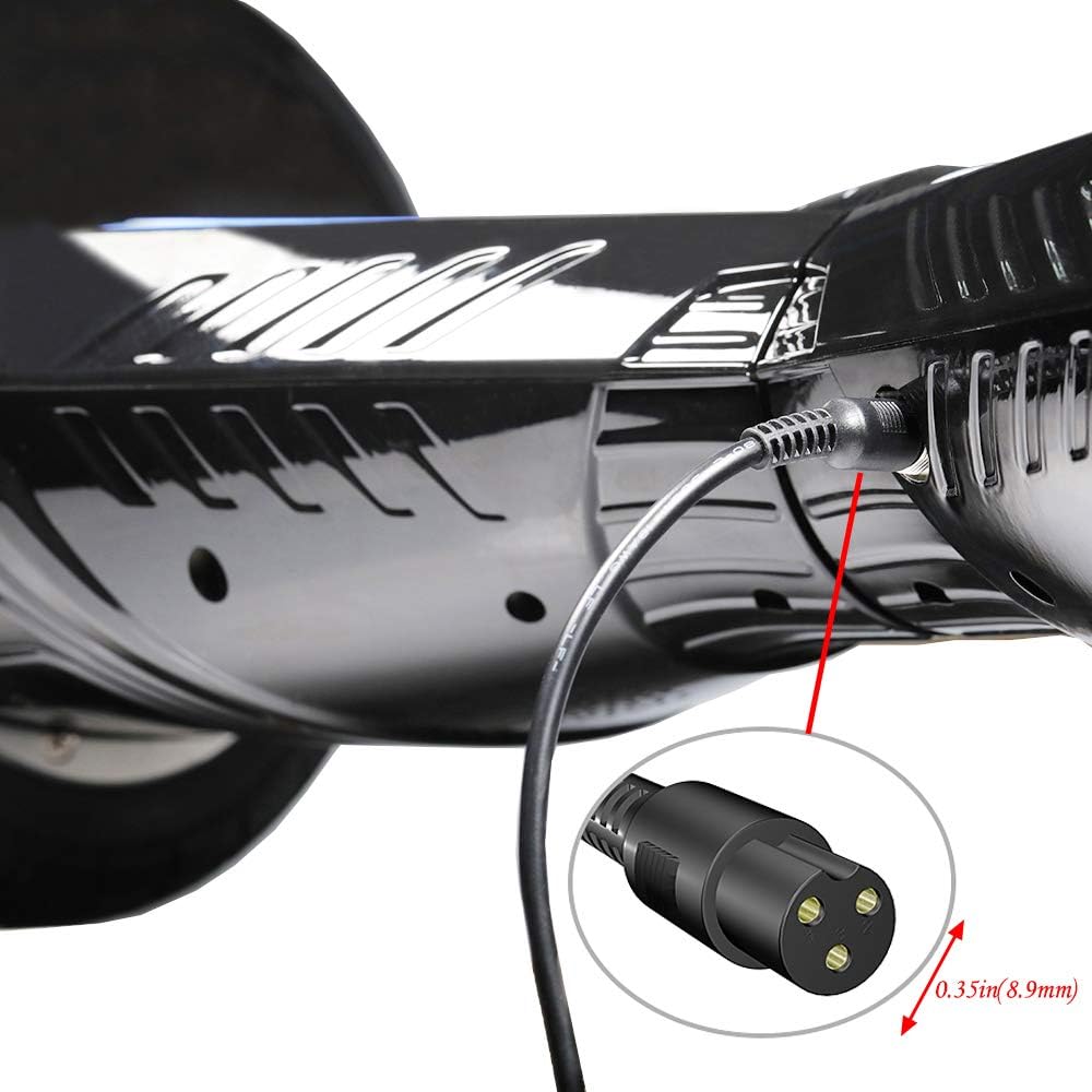 UL Certified 42V 2A Power Adapter 3-Prong Powerfast Inline Connector for 36V Pocket Mod,Dirt Quad,and Sports Mod More,Lithium Battery Charger