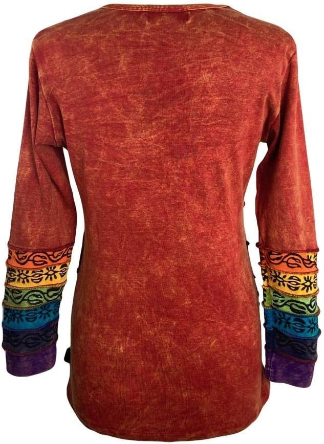 Agan Traders 2026 Tank Tops for Women - Cotton Patched Tie Dye Ladies Summer Tops - Boho Long Sleeve Women's Blouses - Image 8