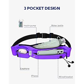 WATERFLY Running Belt Fanny Pack: Runner Marathon Jogging Waist Pack Sport Workout Exercise Fitness Phone Holder Belt for Men Women Jogger Slim Waistband