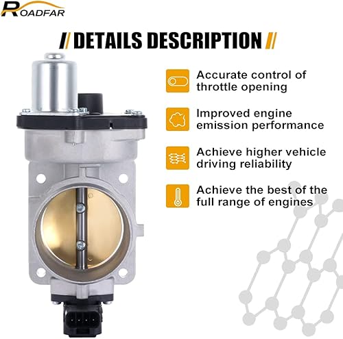 Miniatura 4 de ROADFAR Cuerpo del acelerador de 2.559 in con sensor TPS – Apto para Ford F-150 4.2L/4.6L (2004-2006), Mustang 4.0L (2006-2010), Explorer 4.0L