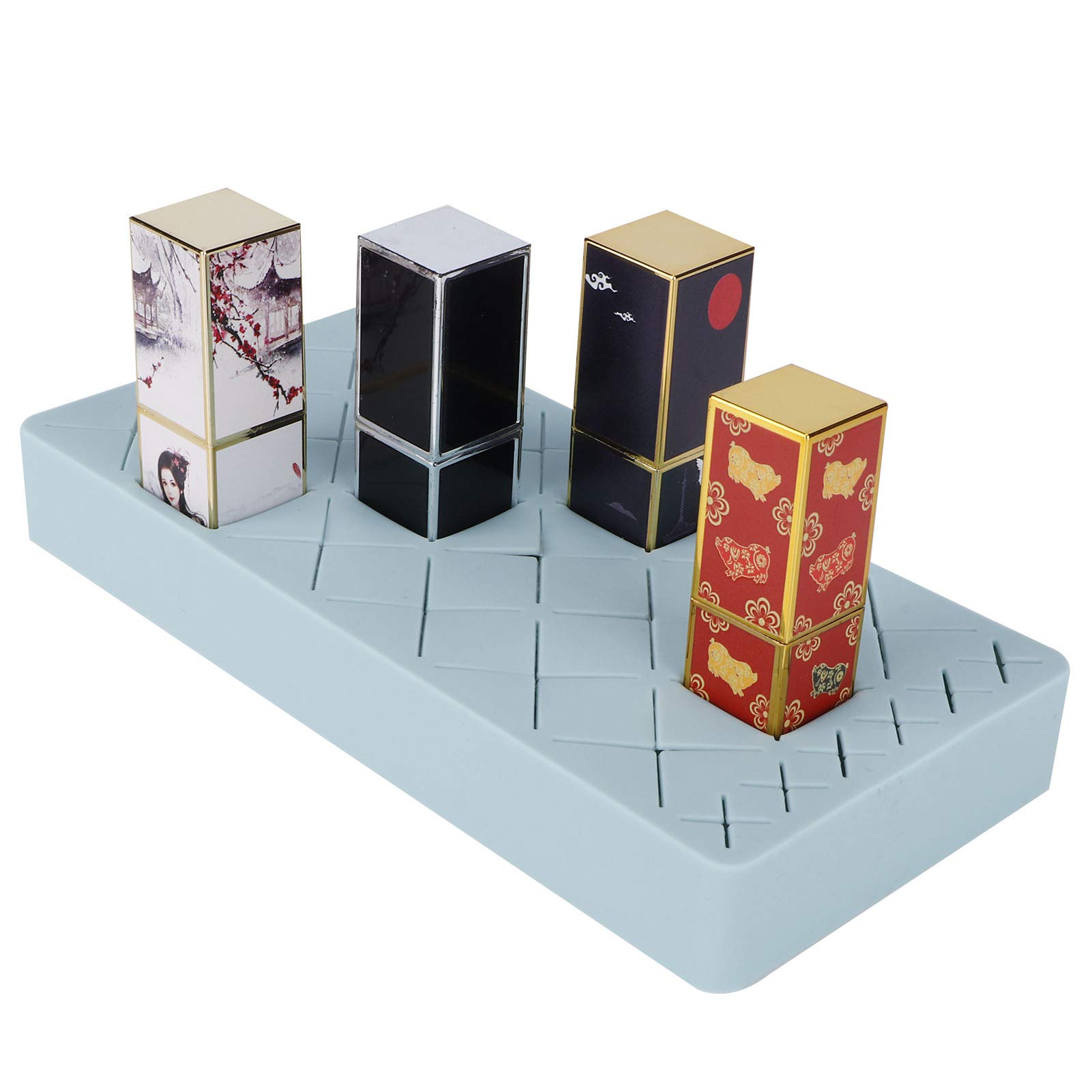 Silicone Lipstick Box, Non-Slip 24 Slots Lipstick Organizer, for Countertop Dressing Table, Desk Home Use Dressing Table(Blue)-image-38