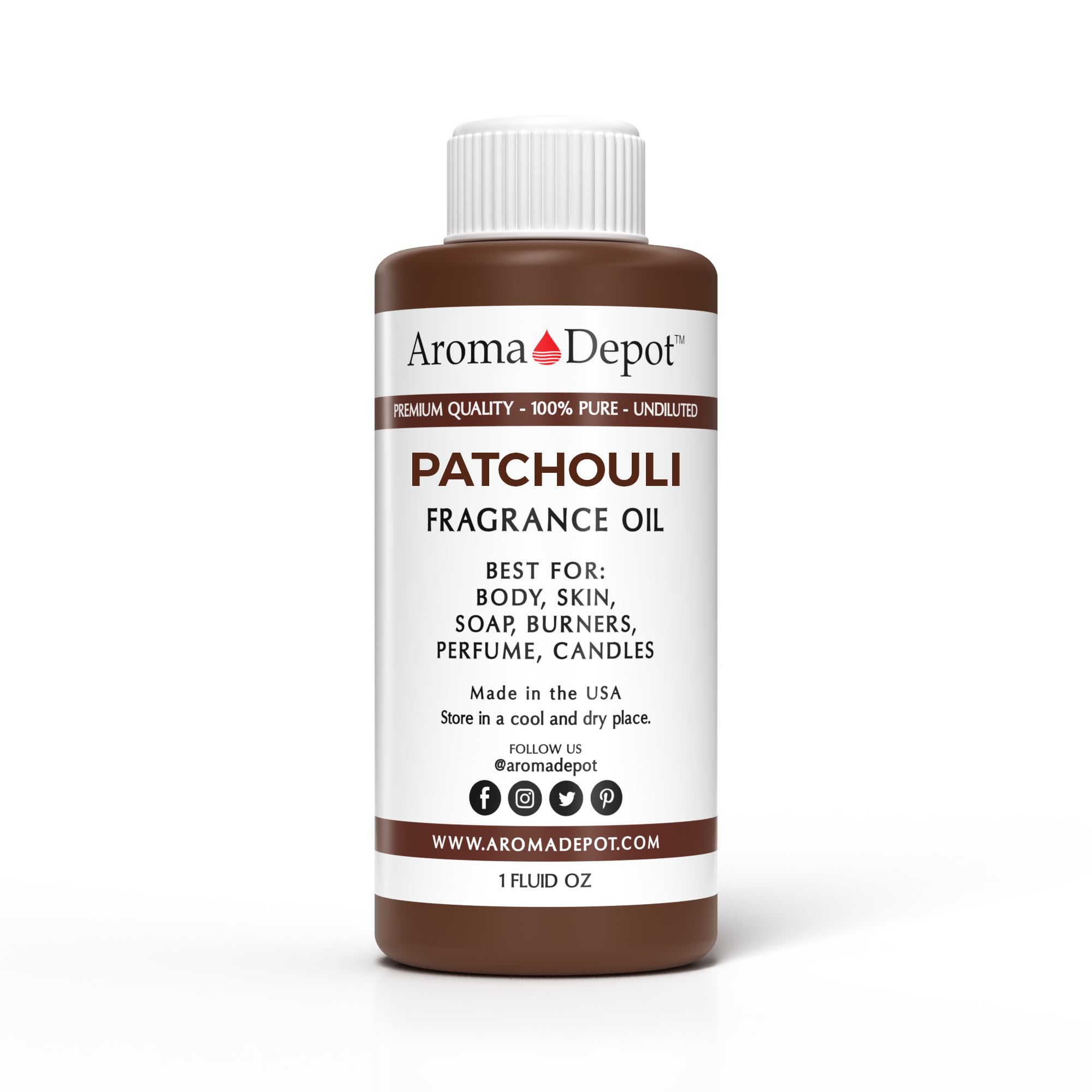 Aroma Depot Patchouli 1 oz. Fragrance Oil I Perfume I Skin Oil I Scented Oil. DIY Projects such as Candles, Bath Bombs, Body Butters, Creams &amp; Lotions. Few Drops in The Diffuser, Burners, or Warmers.