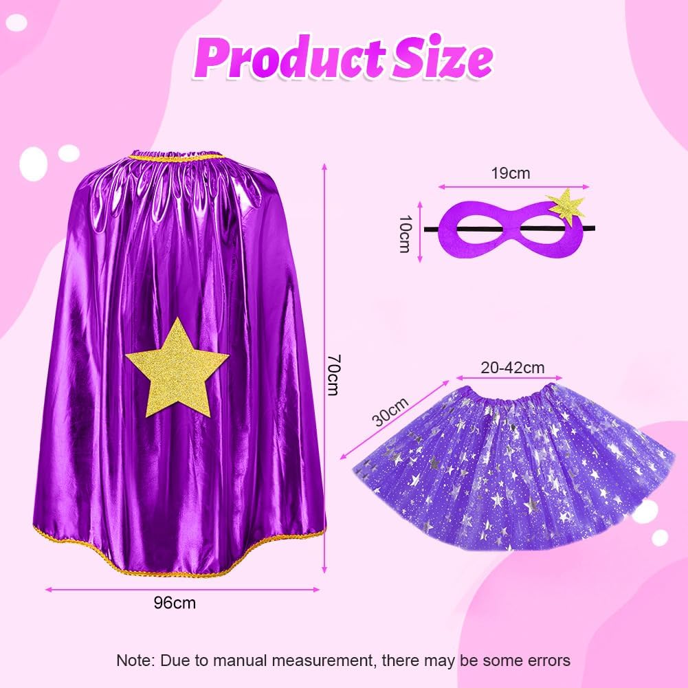 AUYAO Cape Fünfzackiger Stern Costume 3Pcs Doppelseitiges Umhang
