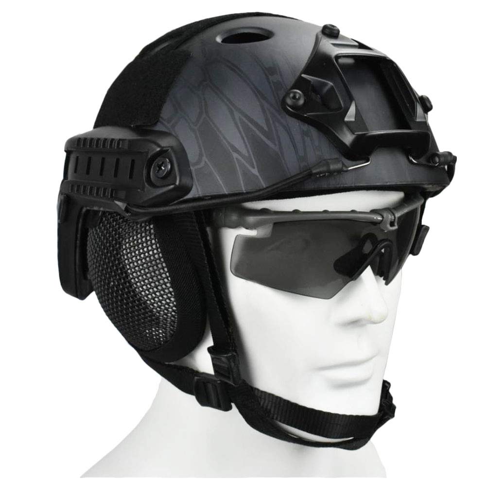 Casque Tactique FMA MICH Avec Rails Latéraux Et Protection Oreilles Pour Airsoft/paintball