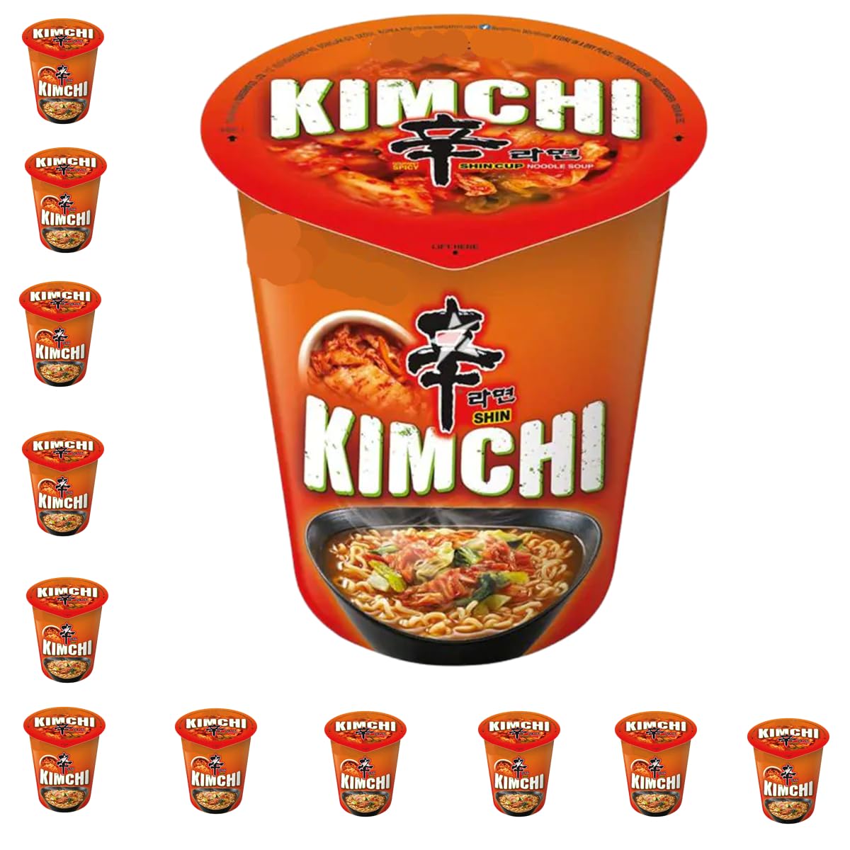 YIJIA | Pack 12 X 75g Ramen Coreano Cup Noodles | Kimchi | Nong shim