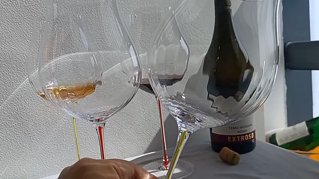 ゴージャスペア★ルビーレッド 17㎝ 金彩 多面カットステム グラス フランス ゴージャスペア☆ルビーレッド 17㎝ 金彩 多面カットステム