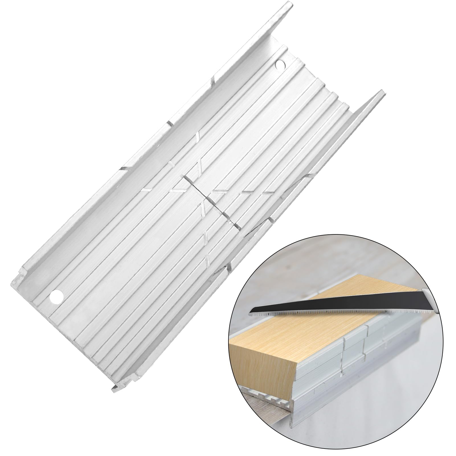 Boîte à onglets en métal en aluminium de 13,5 cm - Guide de coupe précis avec 3 angles de 45 - 90 - 135 degrés - Pour scie manuelle et scie à main - Coupe du bois et des métaux mous