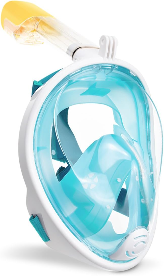 Gofun Snorkel Mask Full Face Mask – Anti Fog and Anti Lick Technology Goggles with 180 Degree Field of View For Adults and Children (Black/Blue/Green/Pink)