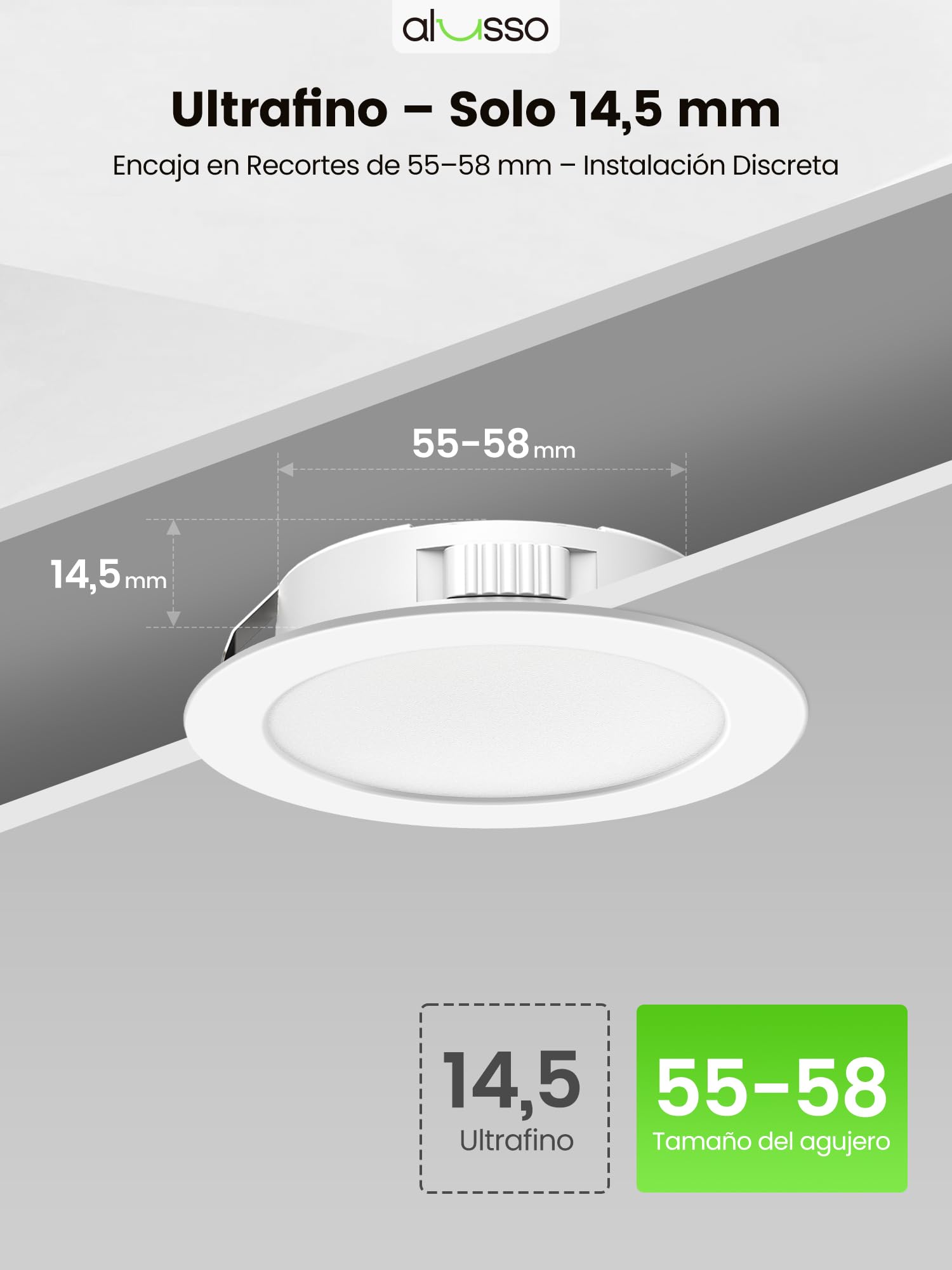ALUSSO 6 x Foco LED Empotrable 12V Downlight Regulable 4W Empotrable LED 3000K Blanco Cálido 4000K Blanco Natural 6000K Blanco Frío IP44 Panel LED Interiors para Muebles Autocaravana Barco Cocina