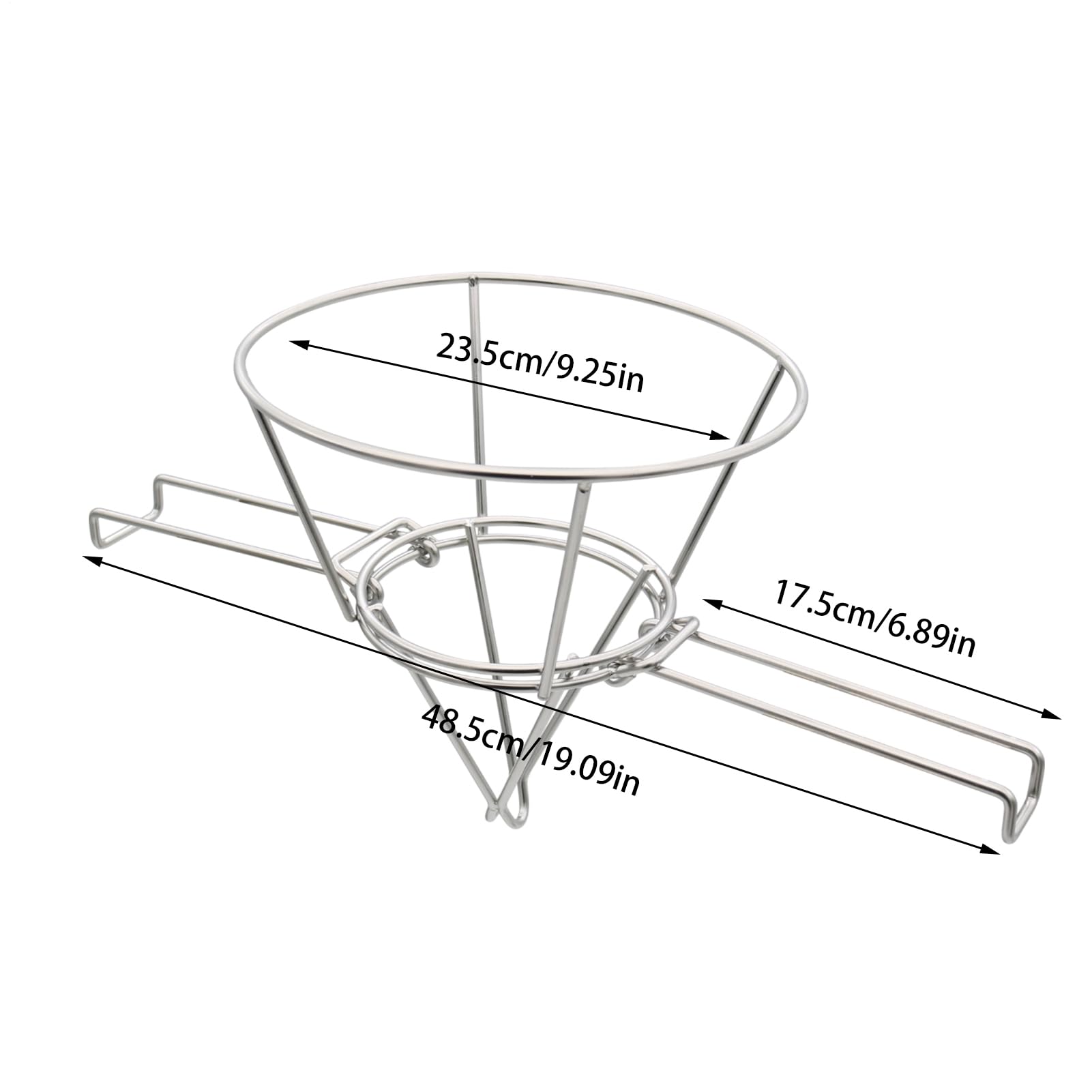 Supporto Filtro Liquidi Alimentari | Portafiltro per Olio da Cucina - Rack in Acciaio Inox Design Compatto con Bracci Pieghevoli per Filtrazione Domestica