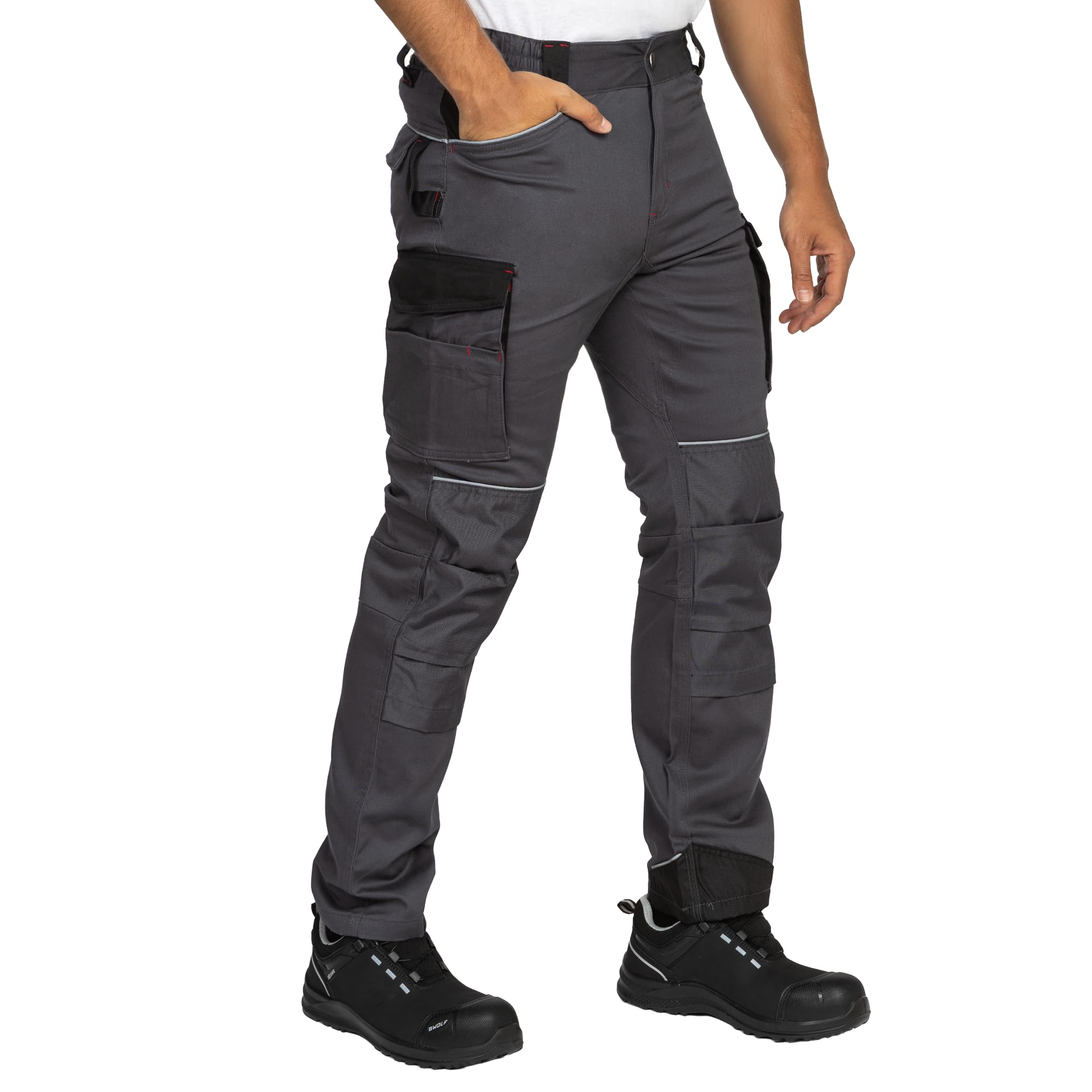 BWOLF Daytona Pantalones De Trabajo Hombre Ropa De Trabajo para Hombre Elasticos Pantalon Trabajo con Muchos Bolsillos
