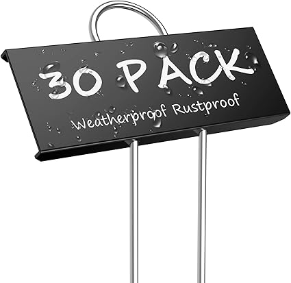 STARTOSTAR 30-Pack Metal Plant Labels Weatherproof Garden Markers,Height 10.6'', Label Area 3.5''X 1.2'' Reusable Nursery Tags for Vegetables Herb ...